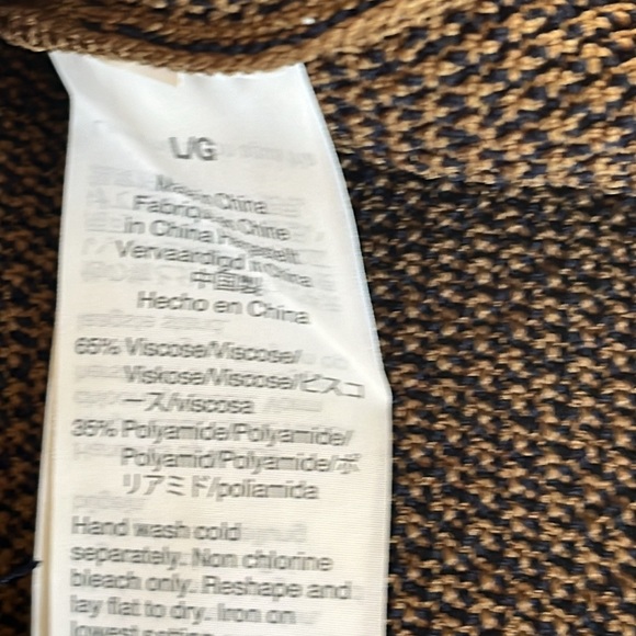 Jcrew A-line midi sweater skirt, light pecan/ navy, fringe wrap sizeL, nwt - Picture 8 of 10